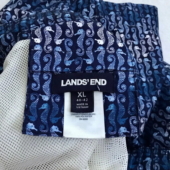 Lands' End NWOT Seahorse Volley Swim Trunk Men XL (40-42) - Picture 10 of 12
